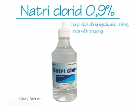 Thông báo mặt hàng mới: NATRI CLORID 0,9% (Chai 500 ml dung dịch dùng ngoài, súc miệng, rửa vết thương)