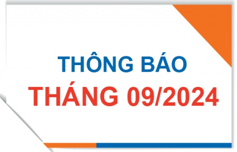 Thông báo tháng 09/2024