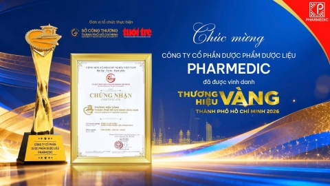 PHARMEDIC ĐẠT GIẢI THƯỞNG THƯƠNG HIỆU VÀNG THÀNH PHỐ HỒ CHÍ MINH NĂM 2026